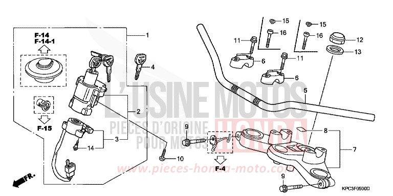 HANDLE PIPE/TOP BRIDGE for Varadero 125 SHIELD SILVER METALLIC (NH480) from 2003